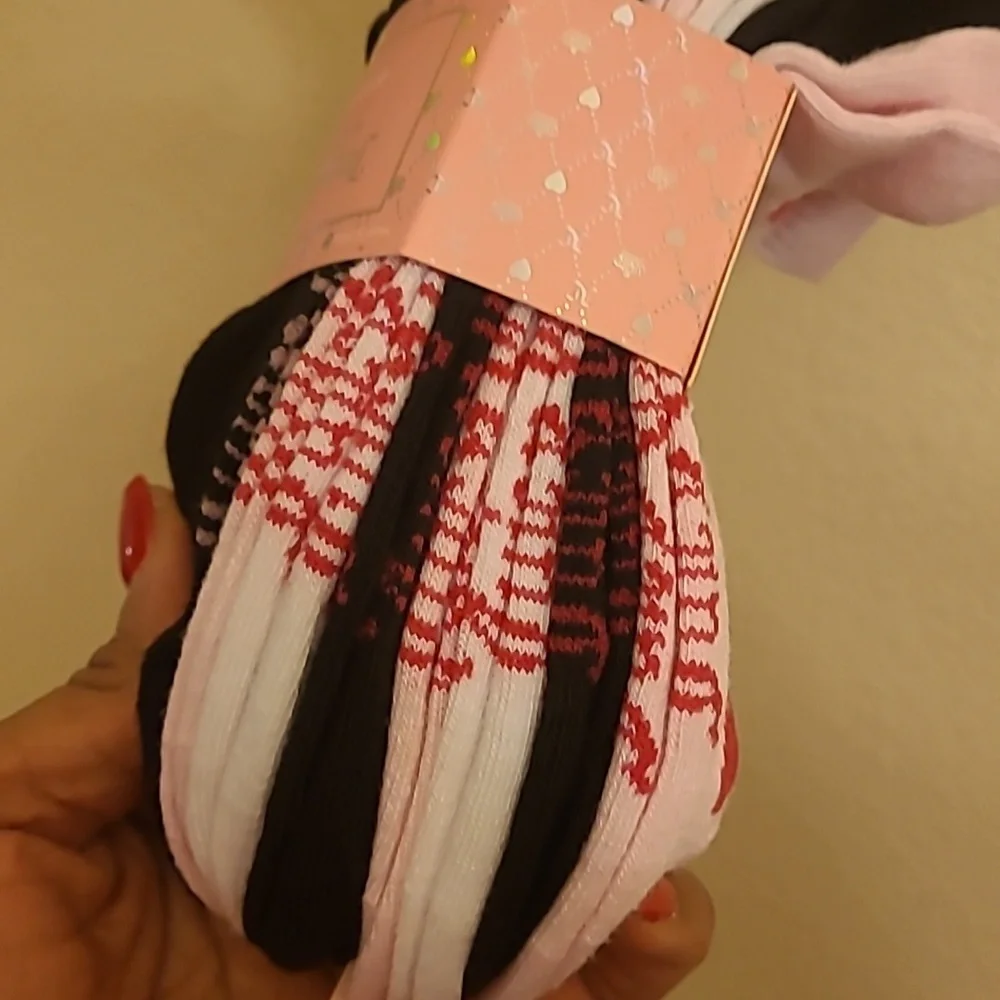 Juicy Couture Black, Pink & White Socks - 8 Pairs